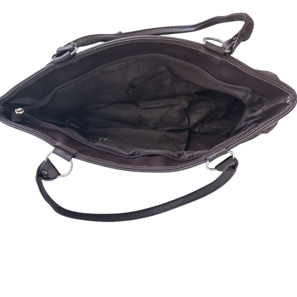 Brown Textured Leather Women's Bag - Picture 9 of 11